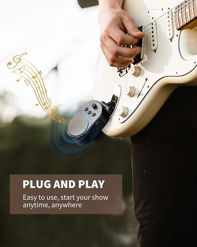 Mini Guitar Amp, 5W Portable Electric Practice Amp with Volume Control, Plug and Play, BT Rechargeable Plug-in Small Speaker for Guitar/Bass/Electric Instruments in Saudi Arabia