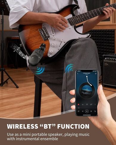 Mini Guitar Amp, 5W Portable Electric Practice Amp with Volume Control, Plug and Play, BT Rechargeable Plug-in Small Speaker for Guitar/Bass/Electric Instruments in Saudi Arabia