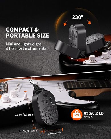 Mini Guitar Amp, 5W Portable Electric Practice Amp with Volume Control, Plug and Play, BT Rechargeable Plug-in Small Speaker for Guitar/Bass/Electric Instruments in Saudi Arabia