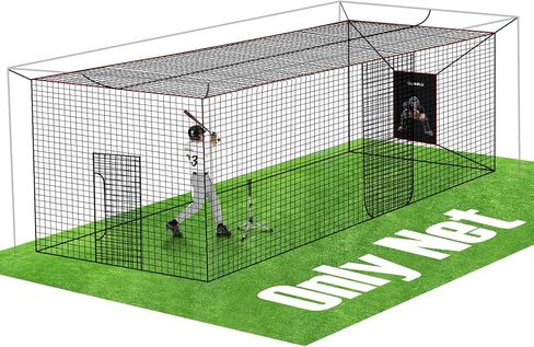 Baseball Softball Batting Cage Net with Realistic Catcher, Net Only, Backyard Practice Batting Cage Net, Heavy Duty Multi-Purpose Sports Net with Door in Saudi Arabia