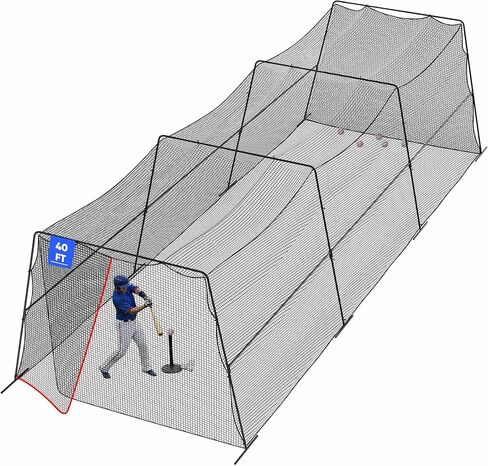Baseball Batting Cages for Backyard with Net and Frame, 30FT/40FT Batting Cage for Baseball and Softball, Integrated Gate Net Design in Saudi Arabia