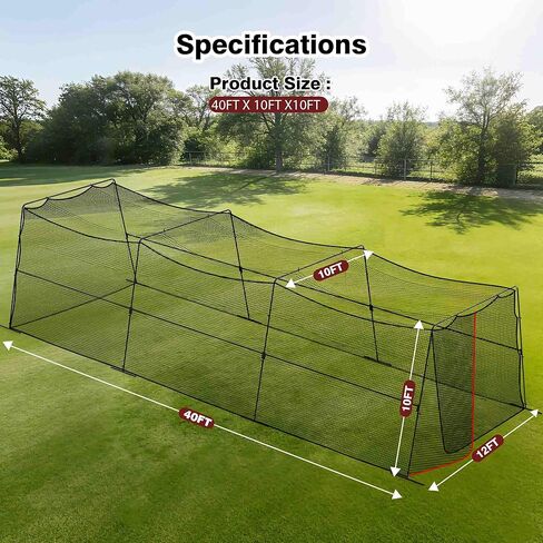 Baseball Batting Cages for Backyard with Net and Frame, 30FT/40FT Batting Cage for Baseball and Softball, Integrated Gate Net Design in Saudi Arabia