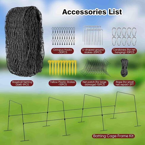 Baseball Batting Cages for Backyard with Net and Frame, 30FT/40FT Batting Cage for Baseball and Softball, Integrated Gate Net Design in Saudi Arabia