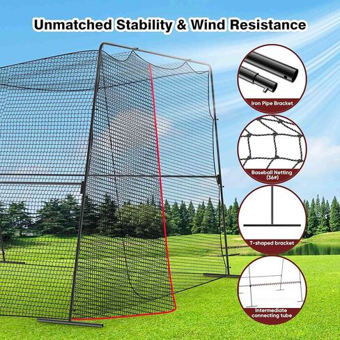 Baseball Batting Cages for Backyard with Net and Frame, 30FT/40FT Batting Cage for Baseball and Softball, Integrated Gate Net Design in Saudi Arabia