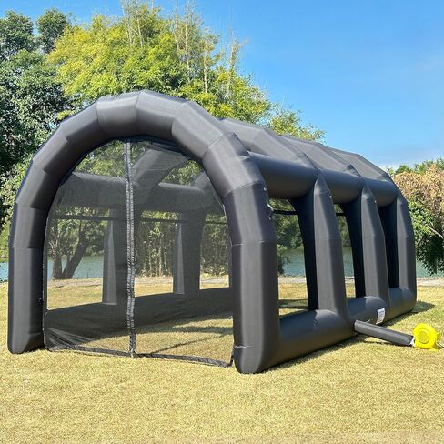 OZIS Inflatable Tennis Tent Baseball Batting Cage with Blower,Durable Inflatable Tennis Tent Baseball Softball Court Training Equipment Batting & Pitching Cage for Indoor/Outdoor Backyard Plays(Black in Kuwait