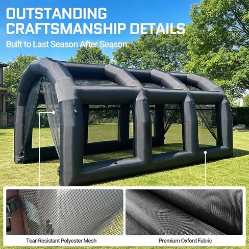 OZIS Inflatable Tennis Tent Baseball Batting Cage with Blower,Durable Inflatable Tennis Tent Baseball Softball Court Training Equipment Batting & Pitching Cage for Indoor/Outdoor Backyard Plays(Black in Kuwait