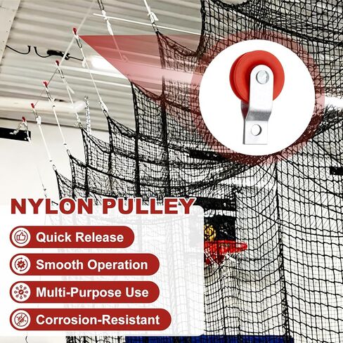 1-7/8" Nylon Pulleys for Batting Cage Cable Kit Smooth Sliding, 15PCS Red in Saudi Arabia