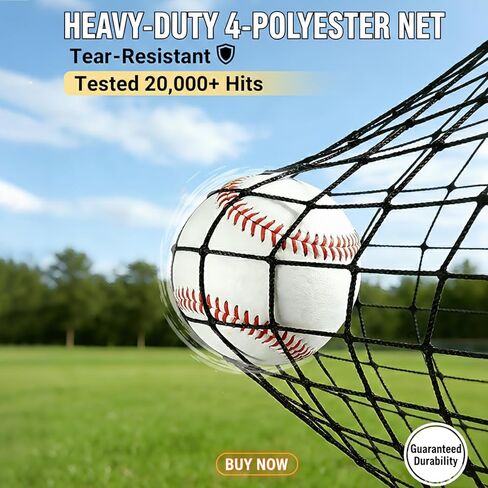 Baseball Batting Cage for Backyard: 13x10x8FT Heavy Duty Training Net with Fiberglass Poles & PE Netting - Portable Collapsible Hitting Tunnel for Home Park Use by Youth Players Coaches in Kuwait