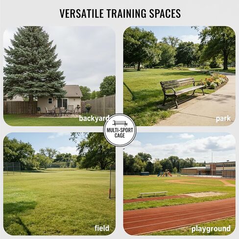 Baseball Batting Cage for Backyard: 13x10x8FT Heavy Duty Training Net with Fiberglass Poles & PE Netting - Portable Collapsible Hitting Tunnel for Home Park Use by Youth Players Coaches in Kuwait