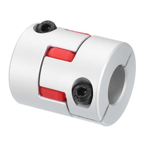 uxcell D30 L35 8mm to 14mm Flexible Plum Shaft Coupling Aluminum Motor Connector Flexible Spider Coupler for 3D Printer CNC Machine and Servo Stepper Motor (Silver Tone/Red) in Kuwait