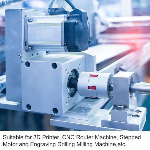 uxcell D30 L35 8mm to 14mm Flexible Plum Shaft Coupling Aluminum Motor Connector Flexible Spider Coupler for 3D Printer CNC Machine and Servo Stepper Motor (Silver Tone/Red) in Kuwait