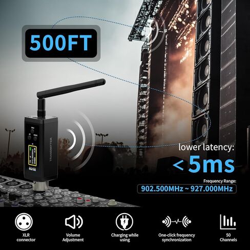 جهاز إرسال واستقبال XLR لاسلكي UHF مع هوائيات مزدوجة، 902-927 ميجاهرتز، نطاق 500 قدم، 50 قناة، مسح تلقائي، توصيل بمحول الميكروفون اللاسلكي للديناميكية، خلاط الصوت، الإرسال عن بعد، F30P in Kuwait
