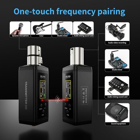 جهاز إرسال واستقبال XLR لاسلكي UHF مع هوائيات مزدوجة، 902-927 ميجاهرتز، نطاق 500 قدم، 50 قناة، مسح تلقائي، توصيل بمحول الميكروفون اللاسلكي للديناميكية، خلاط الصوت، الإرسال عن بعد، F30P in Kuwait