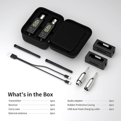 جهاز إرسال واستقبال XLR لاسلكي UHF مع هوائيات مزدوجة، 902-927 ميجاهرتز، نطاق 500 قدم، 50 قناة، مسح تلقائي، توصيل بمحول الميكروفون اللاسلكي للديناميكية، خلاط الصوت، الإرسال عن بعد، F30P in Kuwait