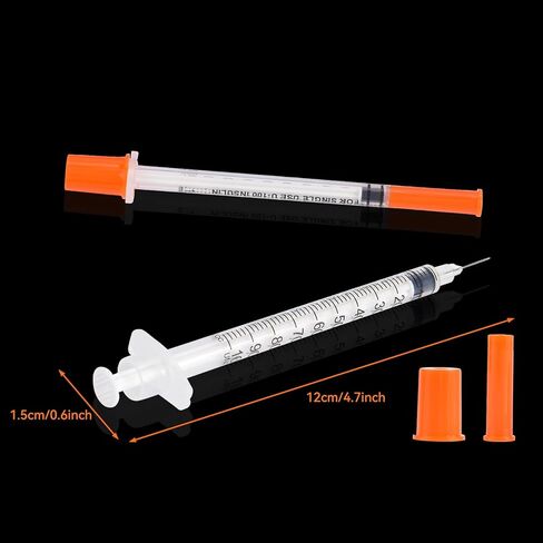 30 PACK U-100 Syringes 30G 5/16" (8mm) 1ml/cc, Disposable Syringe, Lab Supplies, Individual Wrapped in Kuwait