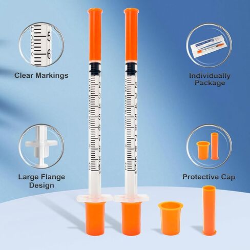 30 Pack U-100 1ml 30G 5/16 Inch 8mm Jeringa, Individual Wrapped in Kuwait