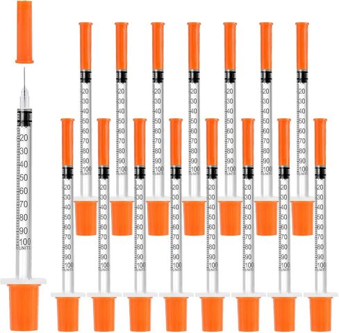 50 PACK U-100 Syringes 30G 5/16" 1ml/cc, Disposable Syringe, Lab Supplies, Individual Wrapped, Pack of 50 in Kuwait