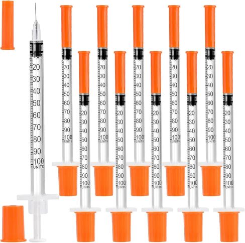 50 PACK U-100 Syringes 30G 5/16" 1ml/cc, Disposable Syringe, Lab Supplies, Individual Wrapped, Pack of 50 in Kuwait