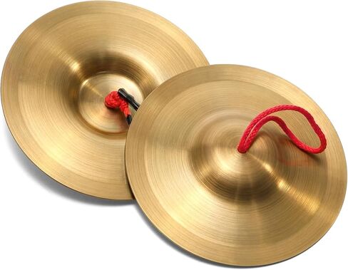 Foraineam 4 Pcs Small Brass Hand Cymbals 5.8 inch Mini Copper Hand Cymbal Gong Band Rhythm Beats Percussion Musical Instrument for Opera and Military Drums Performance, Rhythm Practice in Saudi Arabia