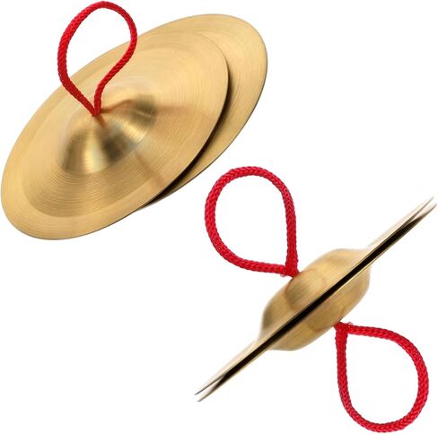 Foraineam 4 Pcs Small Brass Hand Cymbals 5.8 inch Mini Copper Hand Cymbal Gong Band Rhythm Beats Percussion Musical Instrument for Opera and Military Drums Performance, Rhythm Practice in Saudi Arabia