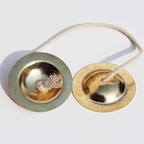 Indian Traditional Brass Manjeera | Manjira Musical Instruments Music Pooja | Puja Hand Cymbals for Hindu Bhajans Bell Religious small | Dia 3 Inches approx. in Saudi Arabia