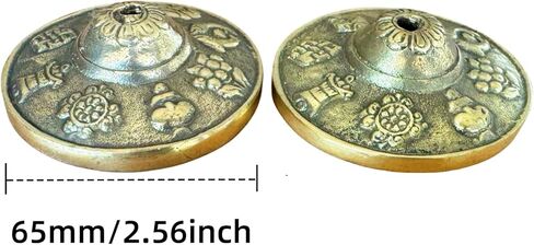 Tibetan Tingsha Cymbals, 2.6 inch Bronze Meditation Bells with Drawstring Bag, Traditional Sanskrit Design for Percussion Instrument in Kuwait