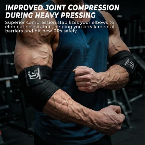 Elbow Wraps for Weight Lifting, Gym Support, Training, Powerlifting, Workout Protection in Saudi Arabia