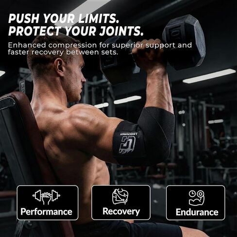 Elbow Wraps for Weight Lifting, Gym Support, Training, Powerlifting, Workout Protection in Saudi Arabia