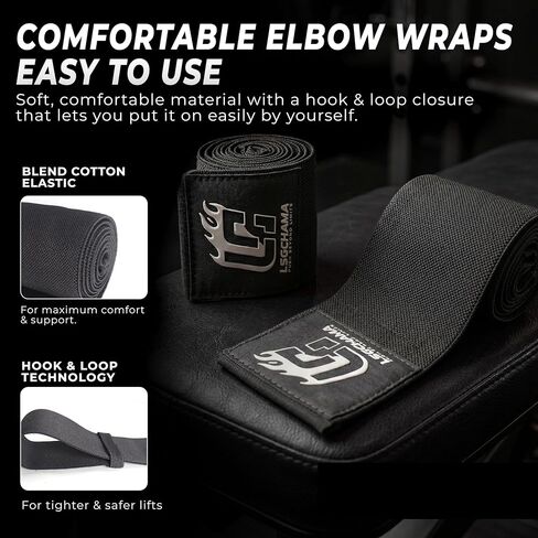 Elbow Wraps for Weight Lifting, Gym Support, Training, Powerlifting, Workout Protection in Saudi Arabia