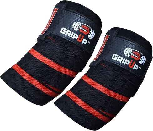 Fitness Elbow Wraps Weightlifting (Pair) 39" Adjustable Brace Joint Support Pain Relief Tendonitis Elbow Straps Weight Lifting Bench Press Gym Workouts Bands Men & Women in Saudi Arabia