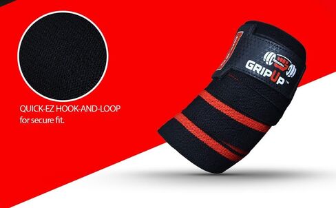 Fitness Elbow Wraps Weightlifting (Pair) 39" Adjustable Brace Joint Support Pain Relief Tendonitis Elbow Straps Weight Lifting Bench Press Gym Workouts Bands Men & Women in Saudi Arabia