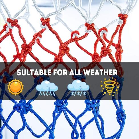 Aoneky Replacement Basketball Net Heavy Duty, 12 Loop Professional Net for Standard Hoop, All Weather UV Resistant Polyester Net for Indoor Outdoor Use, Easy Installation No Tools Needed in Saudi Arabia