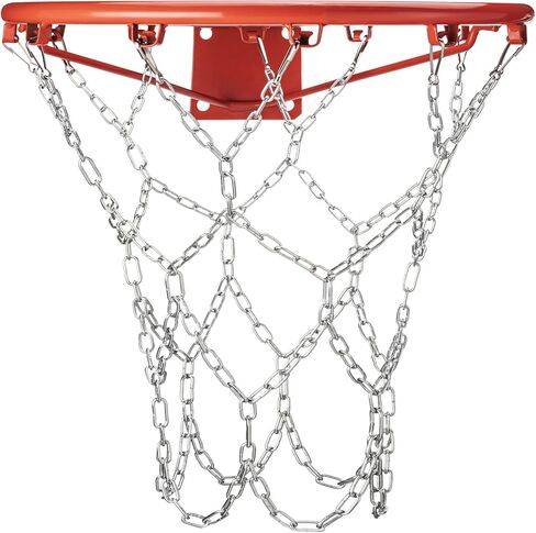 Chain Basketball Net Replacement - 21" Heavy Duty Rust Proof Galvanized Steel, All-Weather 12 Loops with Locking S-Hooks, Quick Installation for Standard Indoor/Outdoor Hoops in Kuwait