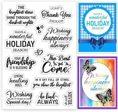 INFUNLY Retro Birds Flowers Clear Stamps for Card Making Insects and Text Stamps Transparent Silicone Stamps Butterfly Clear Stamp Musical Note Text Clear Stamps for DIY Scrapbooking Photo Album Decor in Saudi Arabia