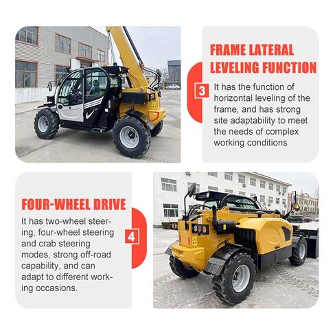 Industrial Telescopic Handler with Load-Sensing Steering | Heavy-Duty Mobile Telescopic Boom Handler Equipped with Stable Outriggers & Frame Lateral Leveling for Construction in Saudi Arabia