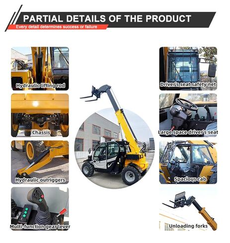 Telescopic Forklift Handler with Heavy-Duty 7m Adjustable Boom, Industrial Construction Telescopic Handler Forklift with Integrated Torque Limiter and Quick-Attach in Saudi Arabia