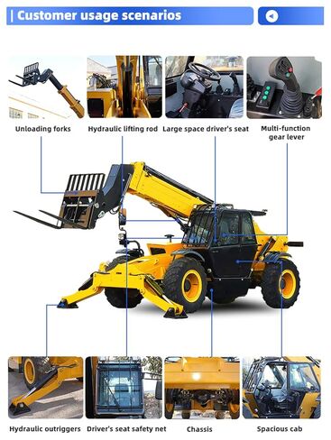 7-10m Telescopic Handler Forklift, Industrial Telescopic Boom Handler with Intelligent Safety System and Multi-Attachment Forklift in Saudi Arabia