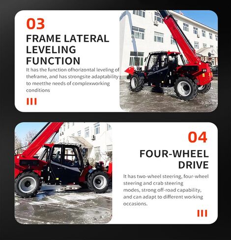 Industrial Telescopic Handler Forklift with 7m/10m/18m Adjustable Boom, Heavy-Duty Construction Telescopic Boom Handler with Smart Load-Sensing Hydraulics for Warehouse & Agriculture in Saudi Arabia