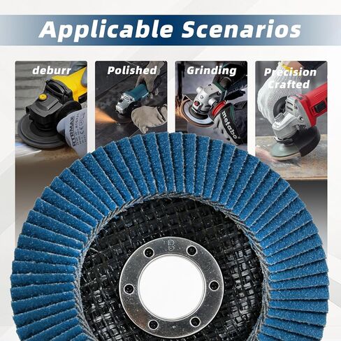 10 Pack 4.5" x 7/8" Premium Zirconia Flap Disc, 40 Grit Type 29，4 1/2 for Angle Grinder， Flap Sanding Disc for Stainless Steel，Metal, Wood in Saudi Arabia