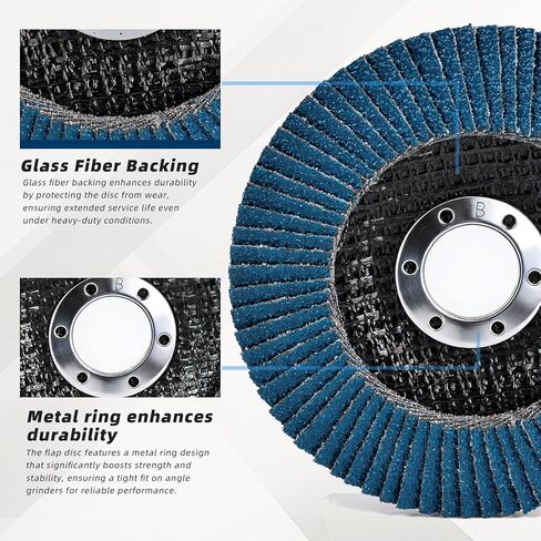 10 Pack 4.5" x 7/8" Premium Zirconia Flap Disc, 40 Grit Type 29，4 1/2 for Angle Grinder， Flap Sanding Disc for Stainless Steel，Metal, Wood in Saudi Arabia