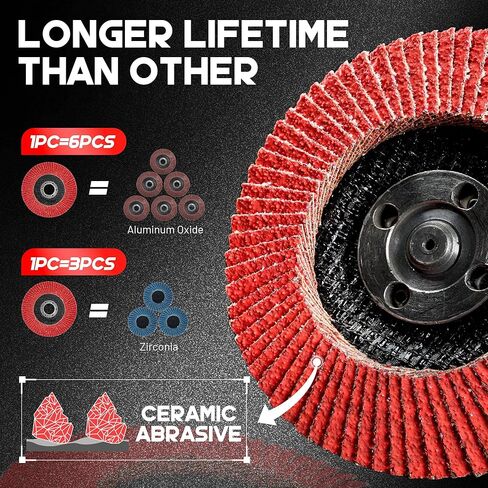 EZARC Ceramic Flap Discs 40 Grit, 4 1/2 x 7/8-Inch Flap Sanding Disc, Type 29 Ceramic Grinding Wheel for Stainless Steel, Non-Ferrous Metal, Cast Iron, Sheet Metal, 10 Pack in Saudi Arabia