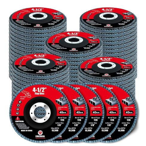 60 Pack Flap Discs 40 Grit, 4 1/2" x 7/8" for Angle Grinder,Type 29 Zirconia Grinding Wheel for Metal,Wood,Stainless Steel, Sheet Metal in Saudi Arabia