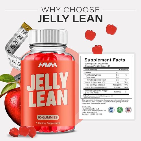 Jelly Lean Gummies، Jelly Lean الحد الأقصى من القوة الشاملة لدعم الصحة والعافية، ملحق صيغة دعم الصحة والعافية، JellyLean Keto ACV وملحق دعم إدارة الصحة العامة (5 عبوات - 300 علكة) in Kuwait
