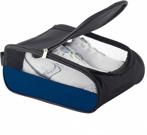 حقيبة أحذية الجولف للرجال للسفر، حقيبة حمل أحذية رياضية بسحاب في الهواء الطلق مع تهوية، حقيبة تخزين أحذية واقية مقاومة للماء وجيدة التهوية للنساء (أسود) in Kuwait