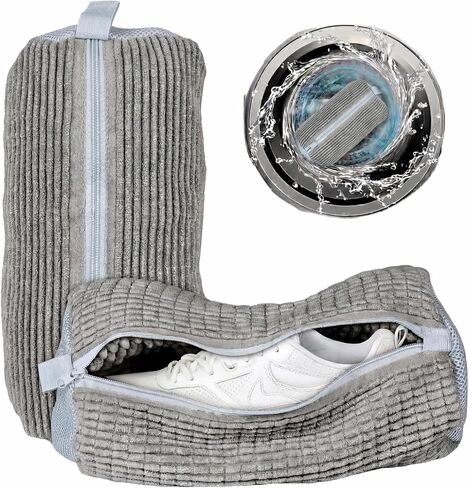 Professional Reusable Sneaker Laundry Bags for Washer and Dryer - 360° Deep Cleaning Shoe Washing Machine Bags, Grey, 1-Pack for Running & All Shoes in Saudi Arabia