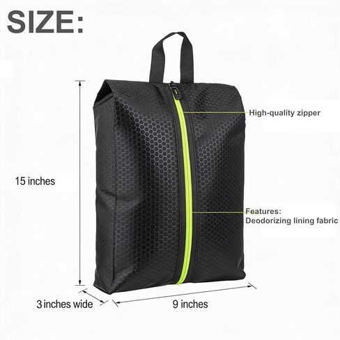 حقيبة أحذية مقاومة للرائحة، حقيبة أحذية مقاومة للرائحة للسفر مع الفحم المنشط مثالية لألعاب كرة القدم الرياضية والجولف والجيم والبيسبول (S1-43) in Kuwait
