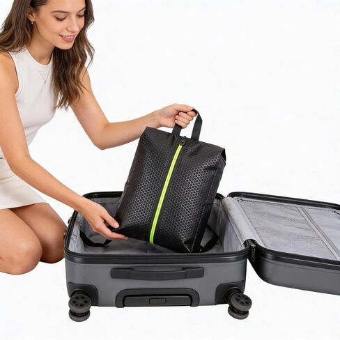 حقيبة أحذية مقاومة للرائحة، حقيبة أحذية مقاومة للرائحة للسفر مع الفحم المنشط مثالية لألعاب كرة القدم الرياضية والجولف والجيم والبيسبول (S1-43) in Kuwait