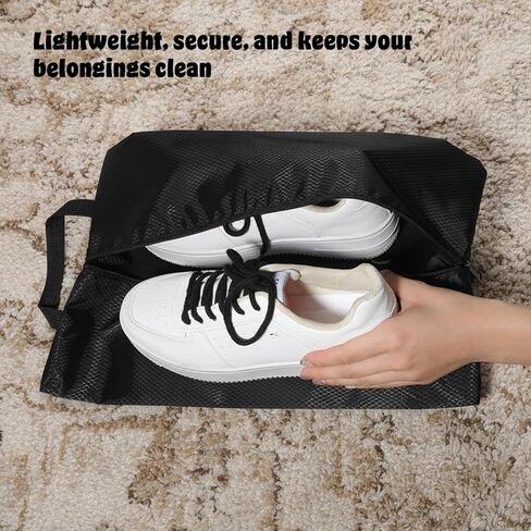 Shoe Bag Odor Smell Proof Shoe Bags Water-Resistant Travel Friendly Shoes Bag with Zipper Absorbing Foldable Water-Resistant Shoes Pouch for Men Women Gym Spikes Golf Baseball in Saudi Arabia