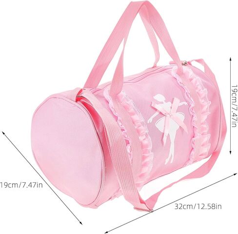 Ballet Dance Bag Single Shoulder Portable Pink with Short Lace Pattern Dance Shoulder Bag for Gymnastics in Saudi Arabia