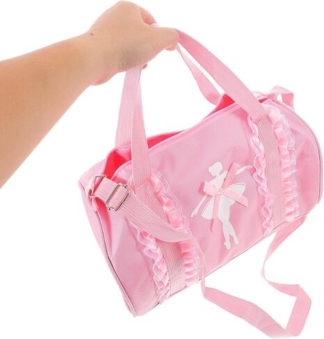 Ballet Dance Bag Single Shoulder Portable Pink with Short Lace Pattern Dance Shoulder Bag for Gymnastics in Saudi Arabia